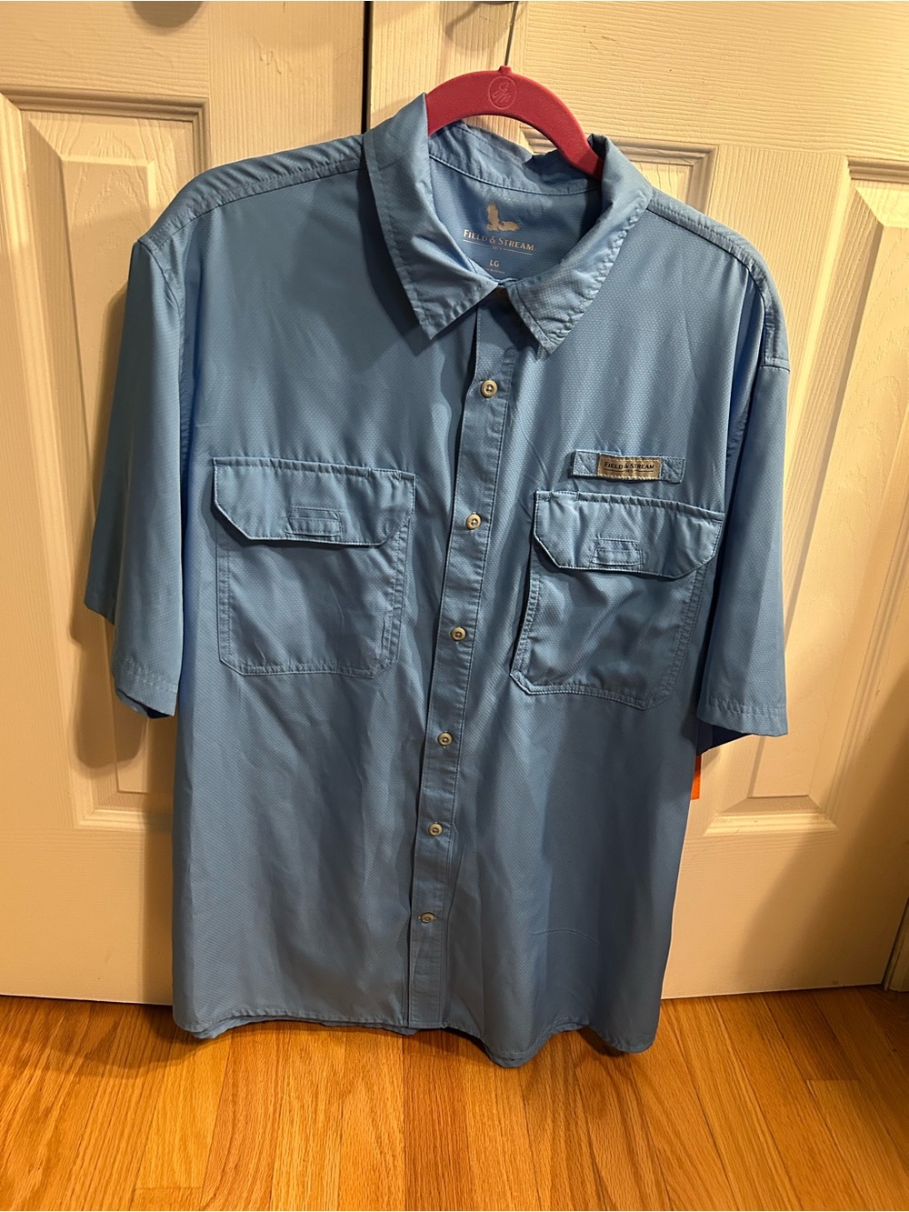 Men's Field & Stream Latitude Short Sleeve Fishing Shirt Blue LG UPF 50
